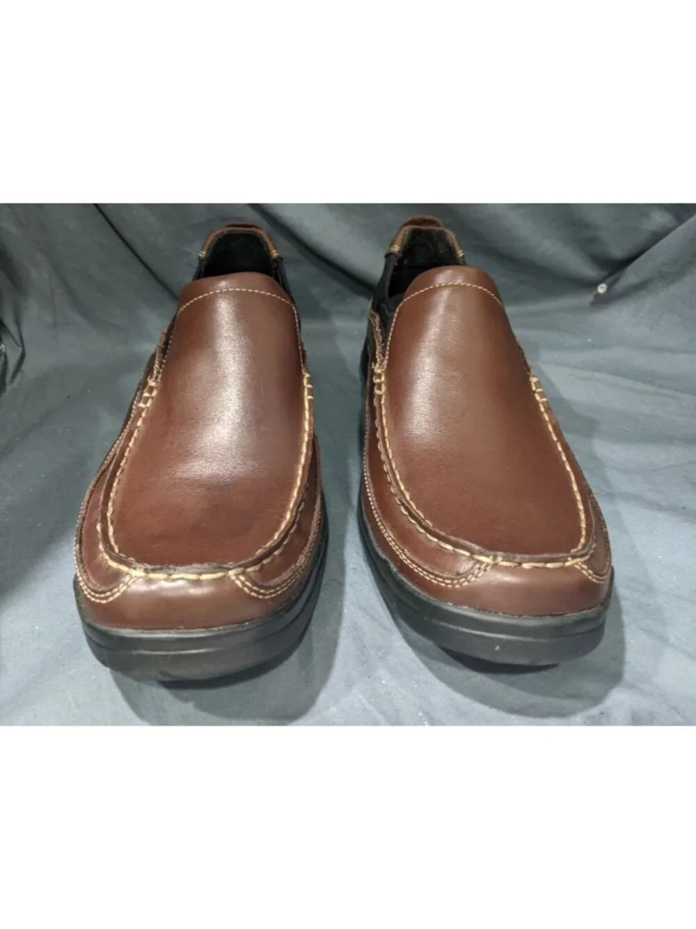 Bostonian Men's Kongo Excel Slip On Shoes Leather Brown Size 10 WIDE NEW IN BOX!